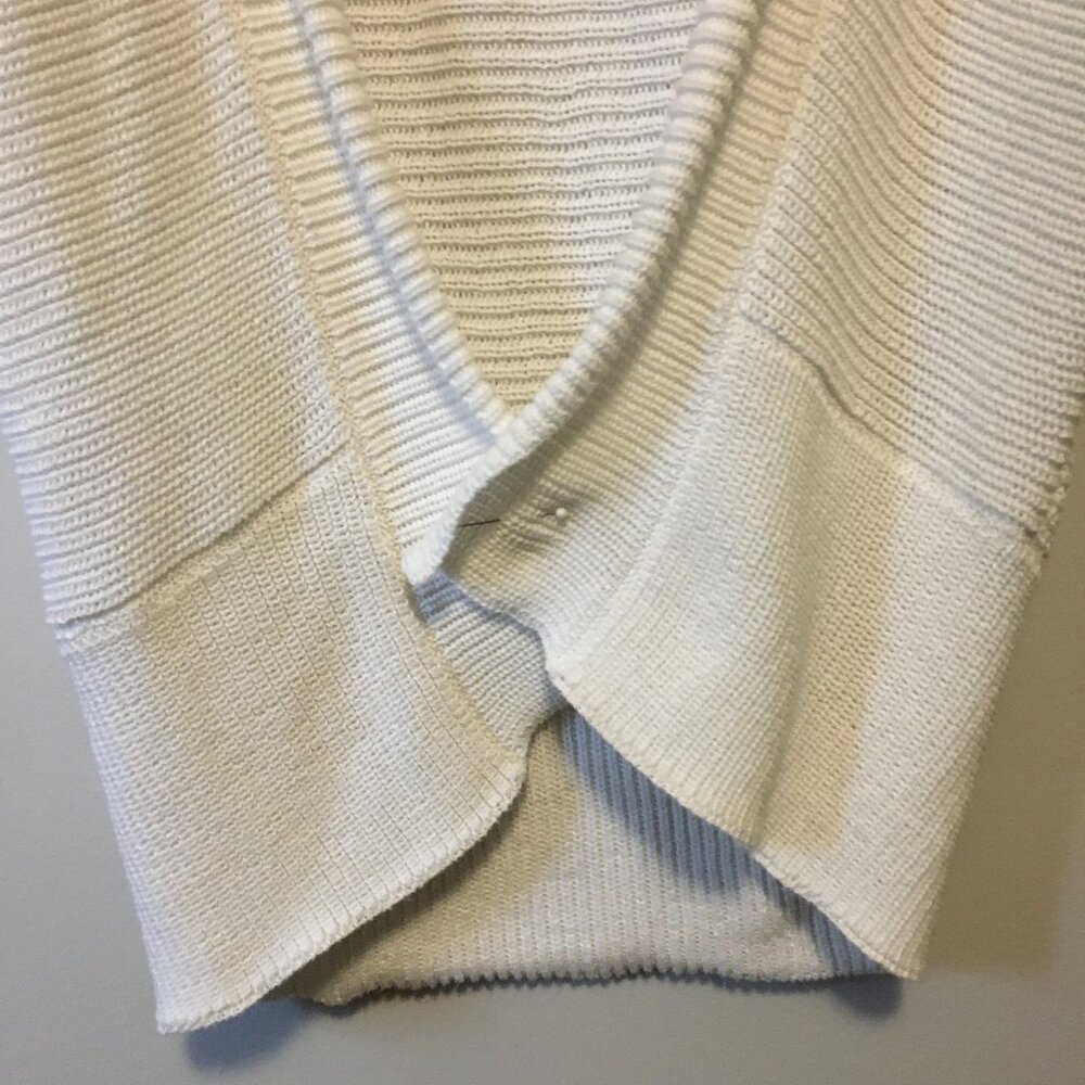 Point Zero White Knit Bat Sleeve Open Front Cardigan Medium Bohemian - Picture 7 of 16